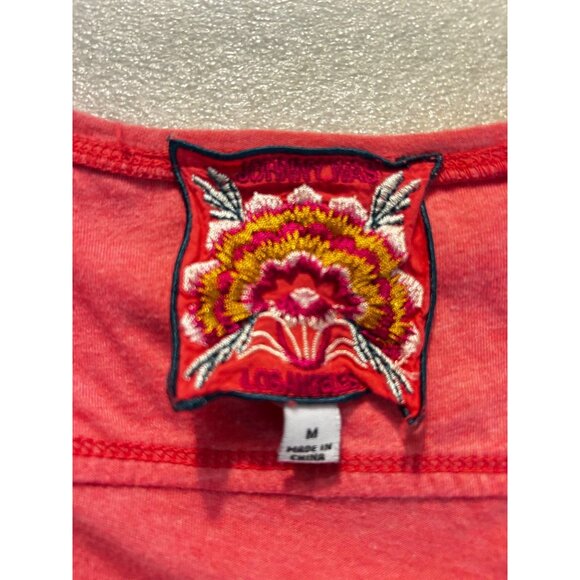 Johnny Was Pink Embroidered Tunic Dress Short Sleeves Boho Style Medium - Picture 5 of 5